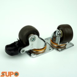SUPO 25 Plate, Brown TPR Light duty caster