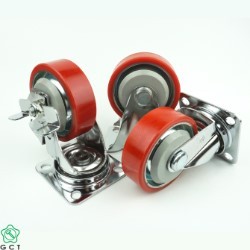 Gia Cuong G100 Plate, Red PU w Steel core caster