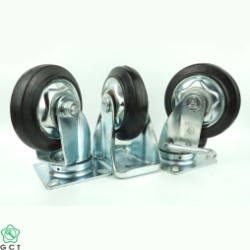 Gia Cuong N130 Plate, Steel core rubber caster