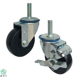 Gia Cuong 65 Threaded stem, Solid rubber caster