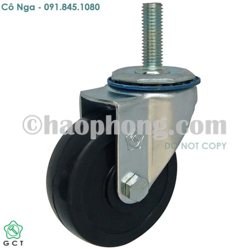 Gia Cuong 75 Threaded stem, Solid rubber caster