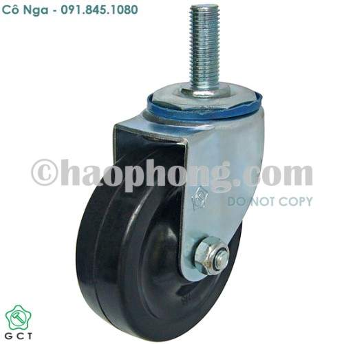 Gia Cuong 100 Threaded stem, Solid rubber caster