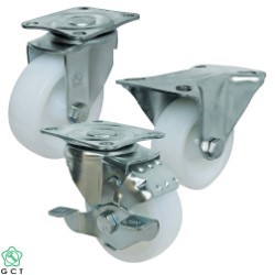 Gia Cuong 100 Plate, White PP caster
