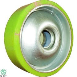 Gia Cuong 100x32 Steel core PU (Yellow) wheel
