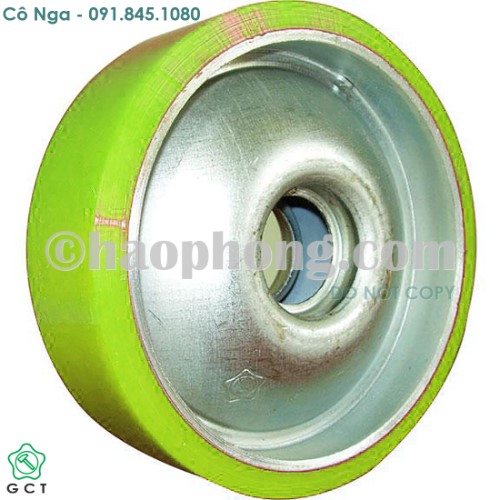 Gia Cuong 130x34 Steel core PU (Yellow) wheel