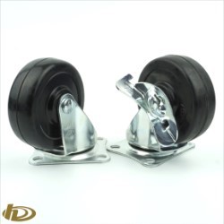 China 75 Plate, Solid rubber caster