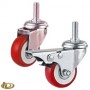 China 50 Threaded stem, Red PVC caster