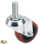 China 50 Threaded stem, Red PVC caster