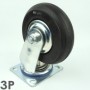 TDP 3P 150 Plate, Cast-iron core rubber caster
